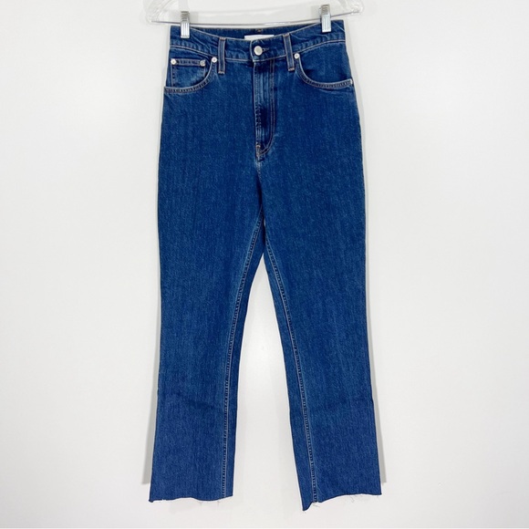 Helmut Lang High Rise Straight Leg Jeans Raw Hem Size 27